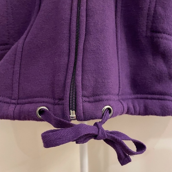 Woman Within Thermal Lined Fleece Hoodie Size 1X Purple - Picture 3 of 16